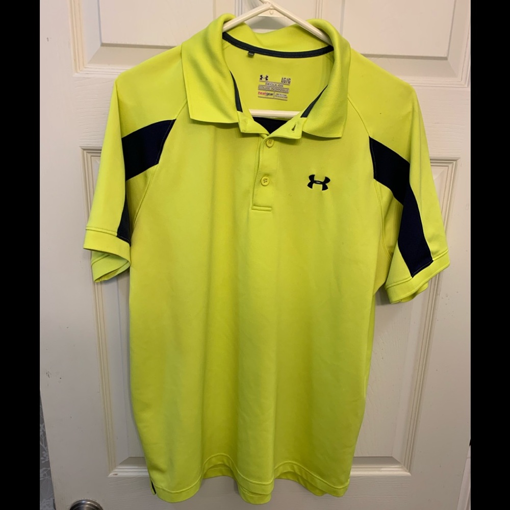 Yellow underarmour golf polo